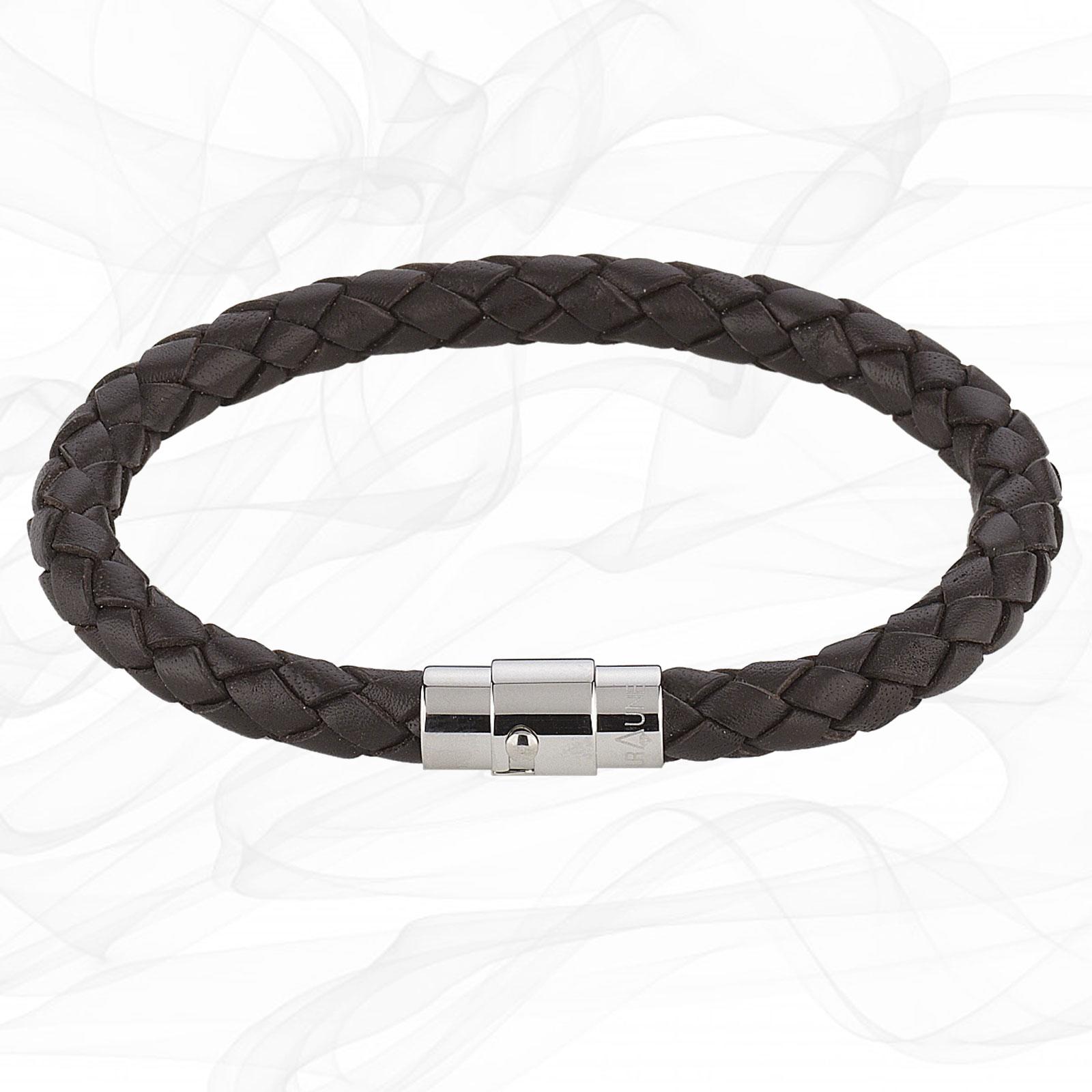 BROWN SINGLE STRAND BOLO LEATHER BRACELET & MAGNETIC CLASP for Men