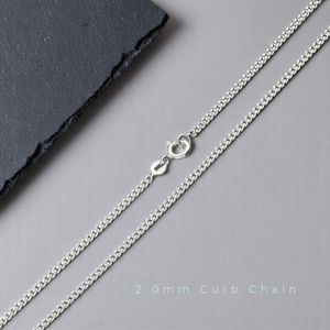 Sterling Silver 2.0mm Diamond Cut Curb Chain Necklace