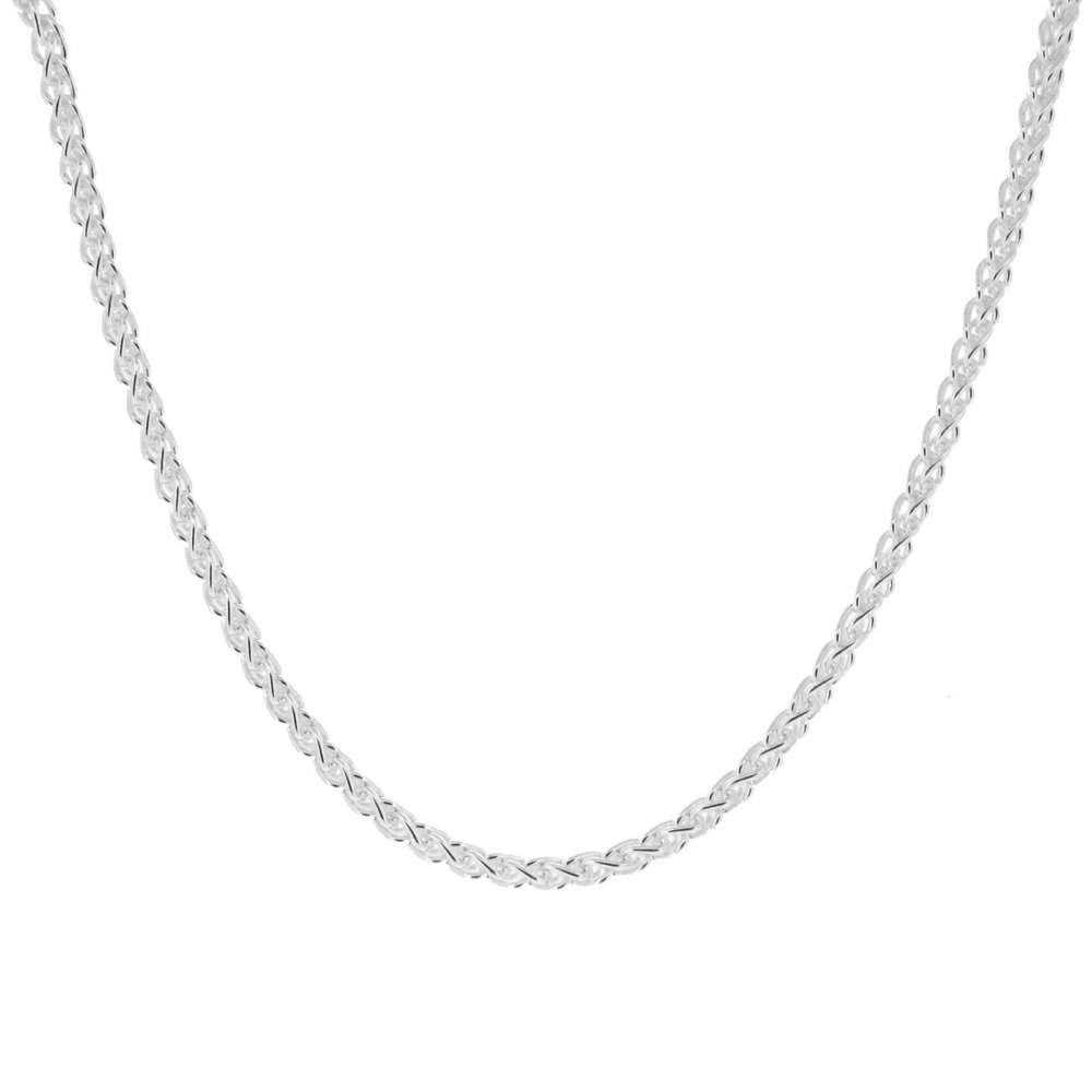 Italian made Organically E-coated Sterling Silver 1.8mm Spiga Wheat Chains