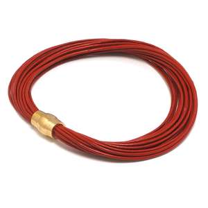 Red Multi Strand Leather Bracelet for Women, one size, Limited Edition. With a Gold Steel Magnetic Clasp.
