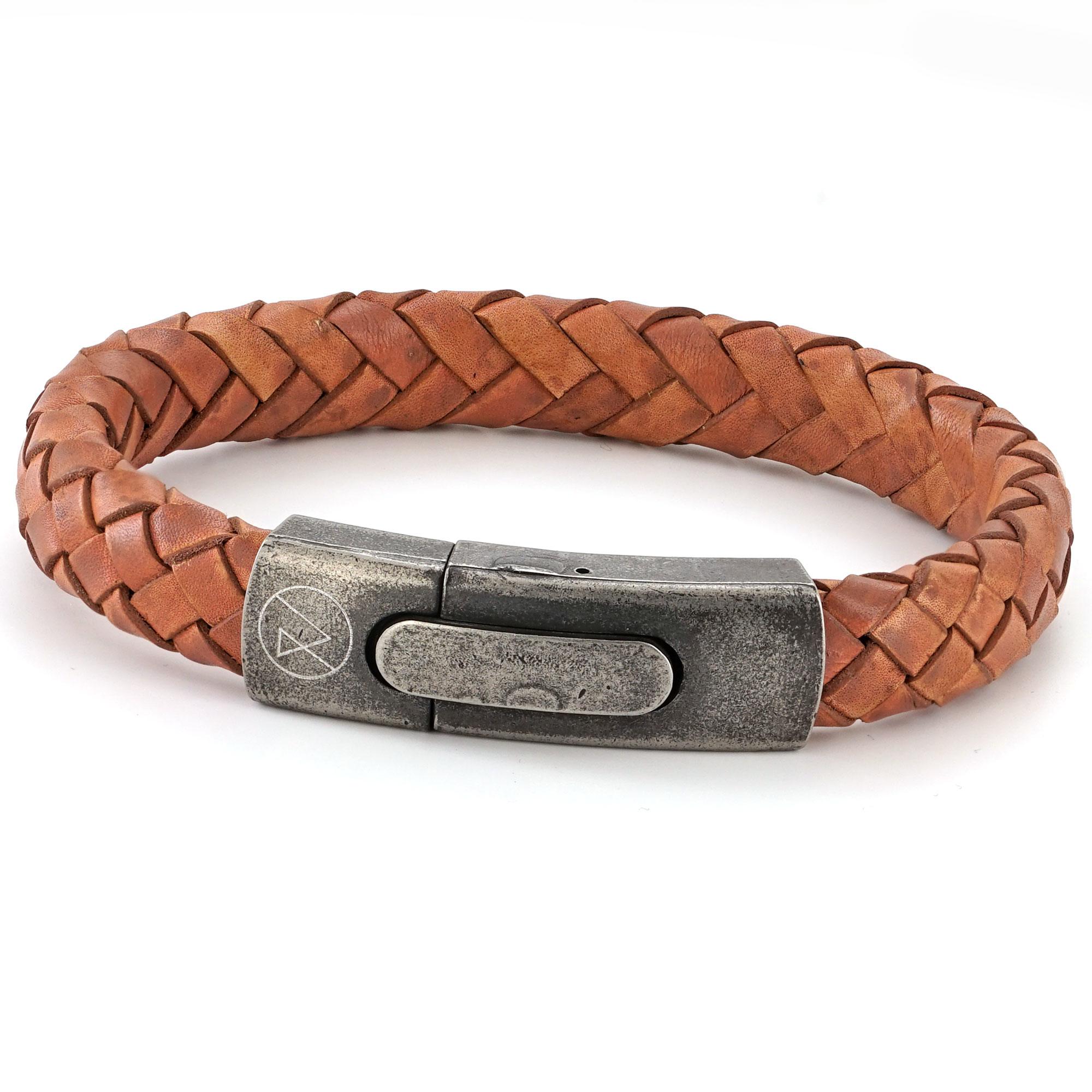 Mens Personalised Vintage Leather Bracelet