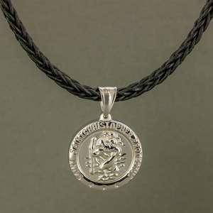 St Christopher Leather Necklace