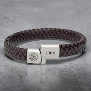 St Christopher Safe Travels leather bracelet with adjustable clasp, men's travel gift