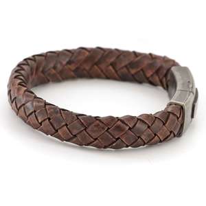 Mens Vintage Brown Leather Bracelet