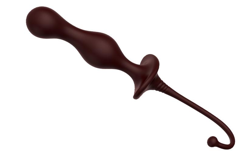 Adam Silicone Corkscrew Pig Tail Anal Butt Plug Coffee by Libotoy