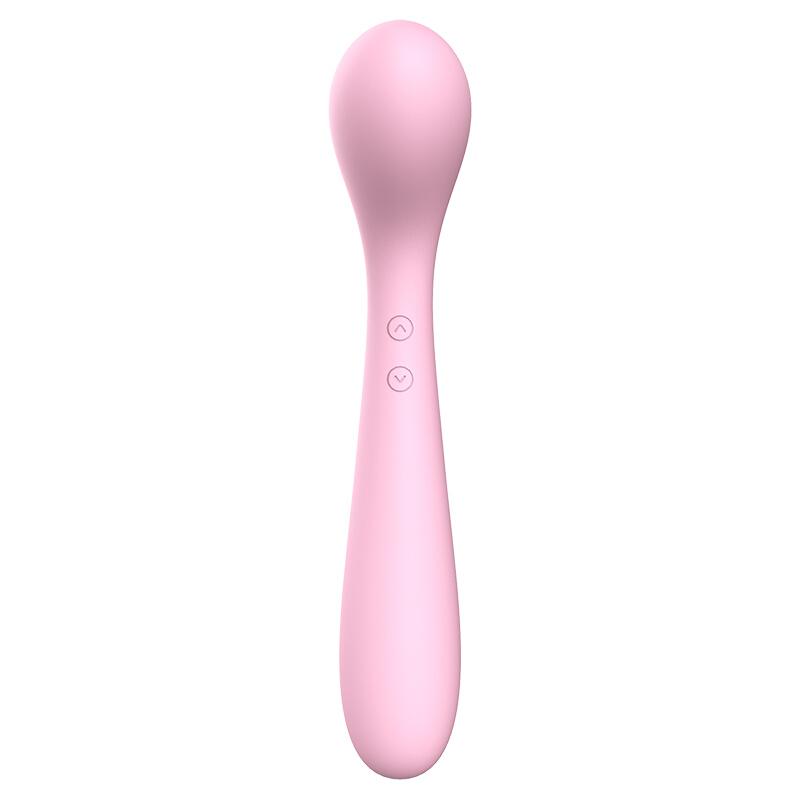 Lily Mini Curved Rechargeable Waterproof Silicone Double-Ended Vibrator Pink by LIbotoy 2