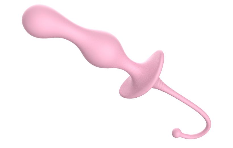Adam Silicone Corkscrew Pig Tail Anal Butt Plug Pink by Libotoy