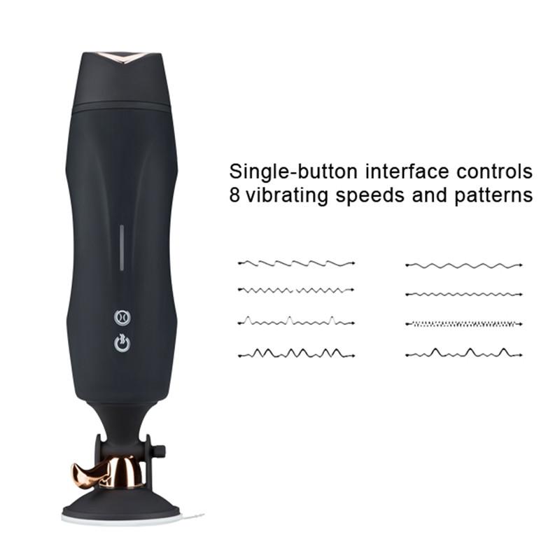 Rocco 8 Function Rechargeable Auto Heating Hands Free Vibrating Masturbator with Suction by Libotoy 6