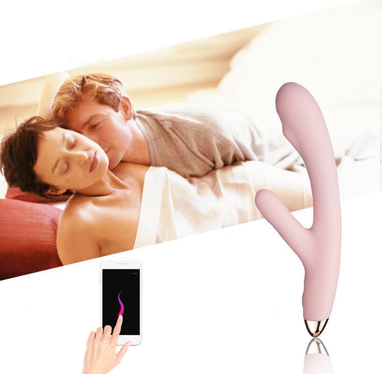 Lottie APP Remote Control Rechargeable Waterproof  Auto Warming Rabbit Vibrator Pink by Libotoy