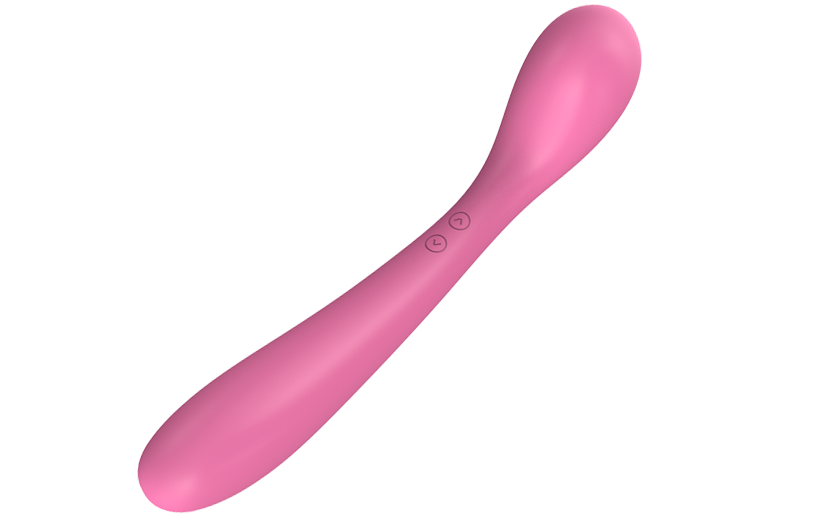 Lily Pro Luxury Curved Rechargeable Auto-Warming Silicone Dual Vibrator Dildo Pink by Libotoy