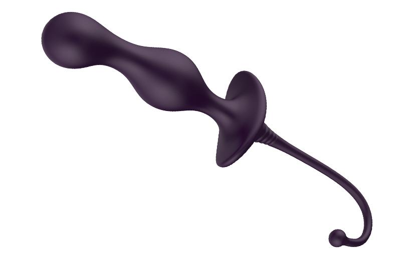 Adam Silicone Corkscrew Pig Tail Anal Butt Plug Purple by Libotoy