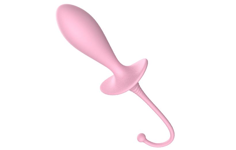 Luke Silicone Jiggle Ball Pig Tail Anal Butt Plug Pink by Libotoy