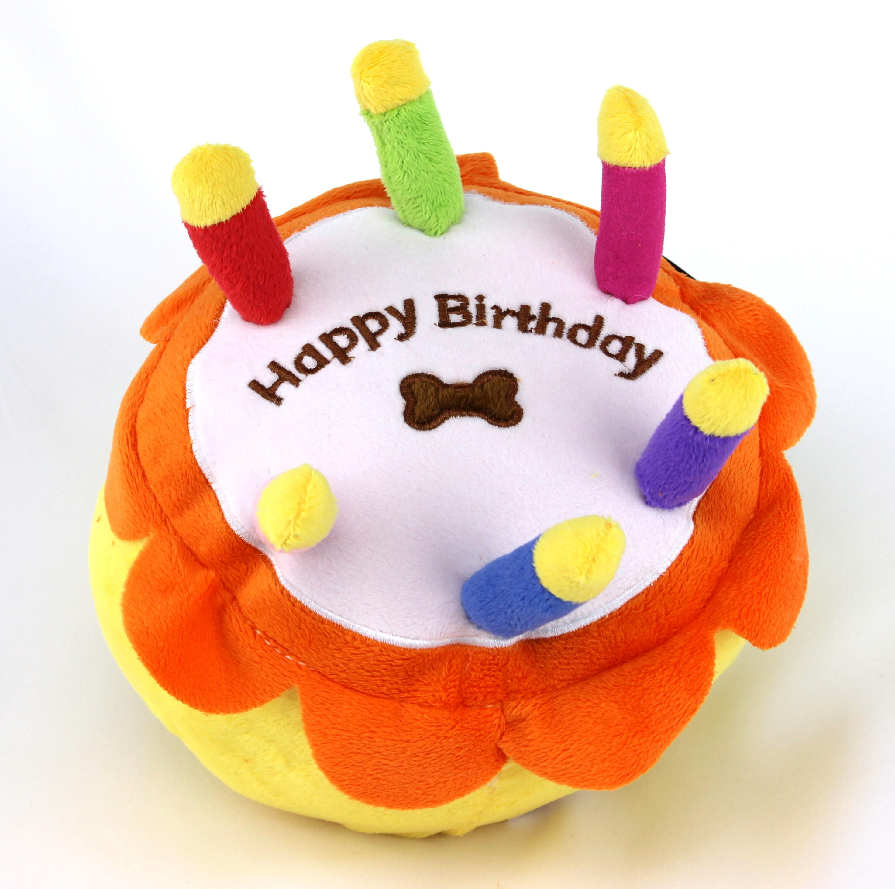 Birthday cake plush clearance dog toy