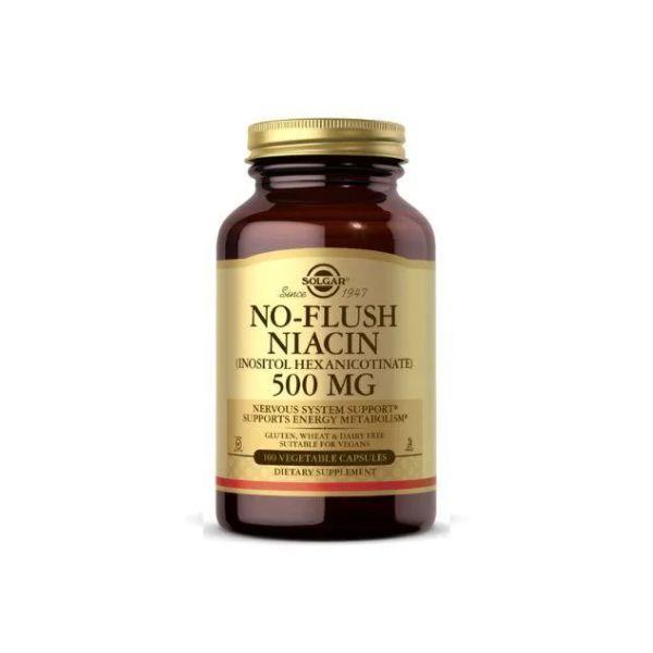 Solgar No-Flush Niacin (Inostil)  500mg - 50 Vegeatable capsules