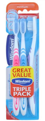 Wisdom Regular Toothbrush Medium Triple Pack