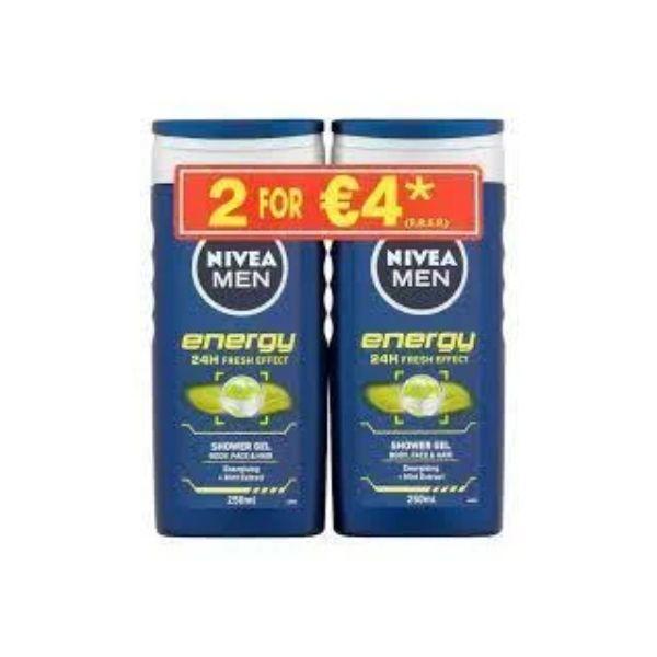 Nivea for Men ENERGY Shower Gel 250ml Duo pack