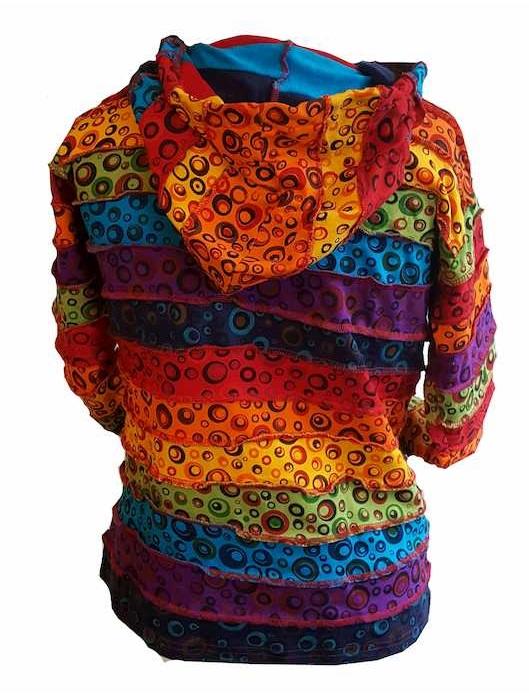 RAINBOW ZIPPED COTTON HOODIE