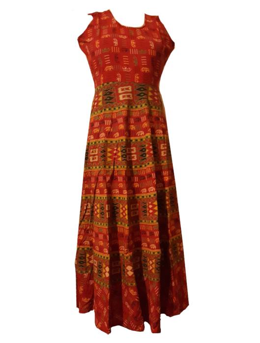 red patterned dresses