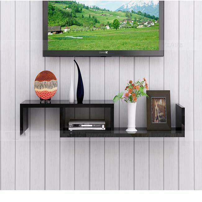 Multi Function Media Shelves Shelf For Dvd Sky Box Tv Av Xbox Wall Mounted Used - Tv Wall Mount With Shelf Uk