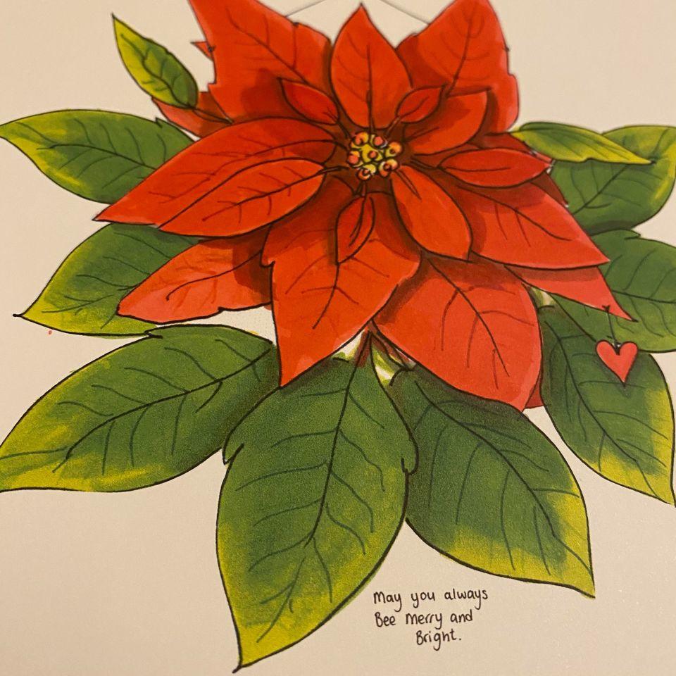 christmas poinsettia rose