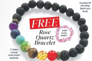 Rose Quartz Bracelet with FREE Chakra
