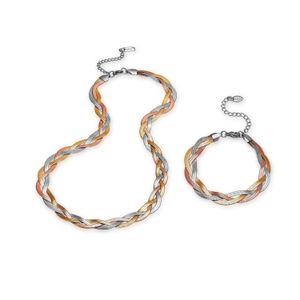 Tri-tone Necklace with Free bracelet