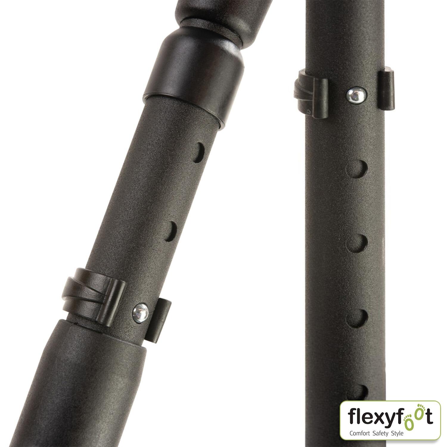 Flexyfoot Soft Grip Shock Absorbing Crutch - Textured Black - adjustment