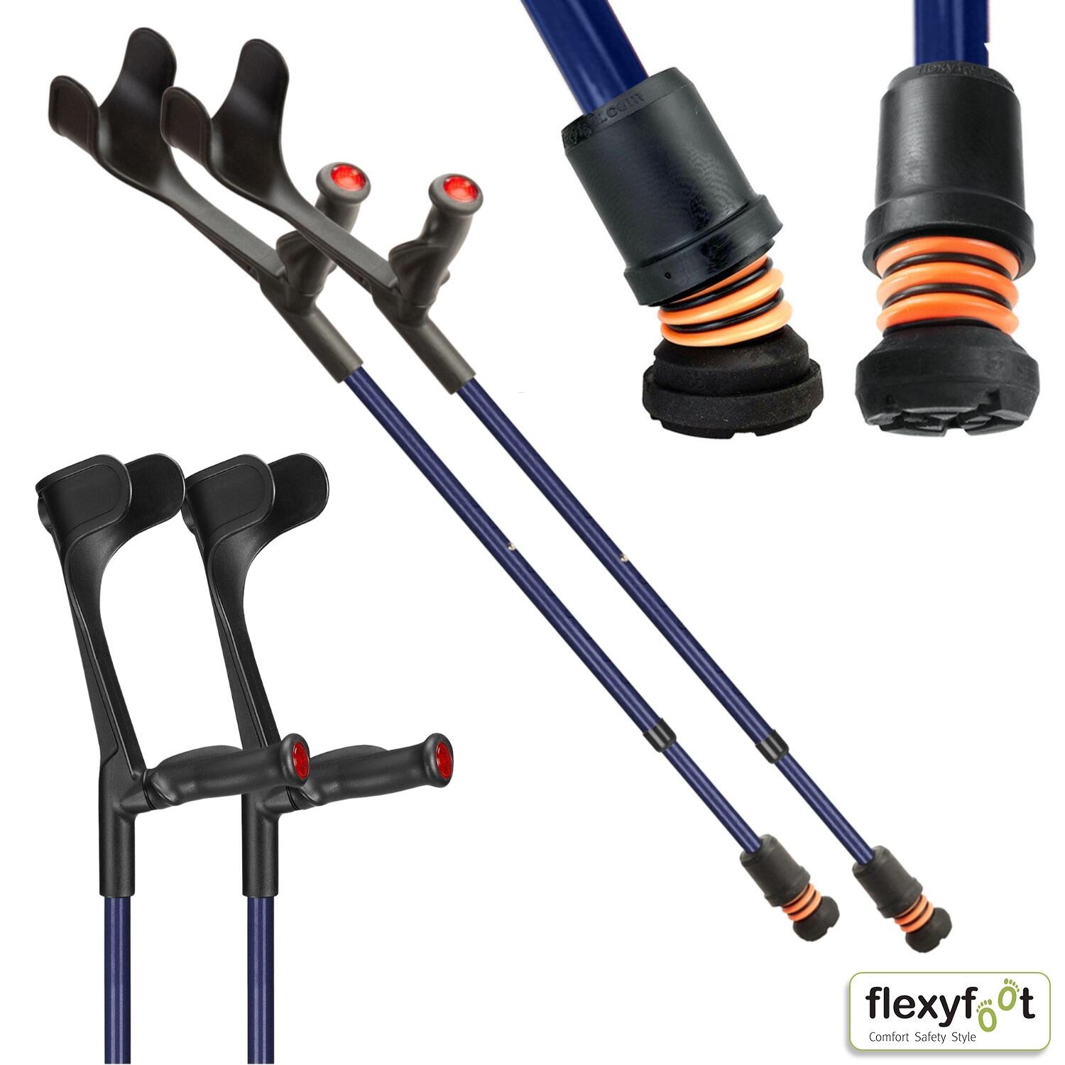 View Flexyfoot Comfort Grip Shock Absorbing Open Cuff Crutches Blue Pair information