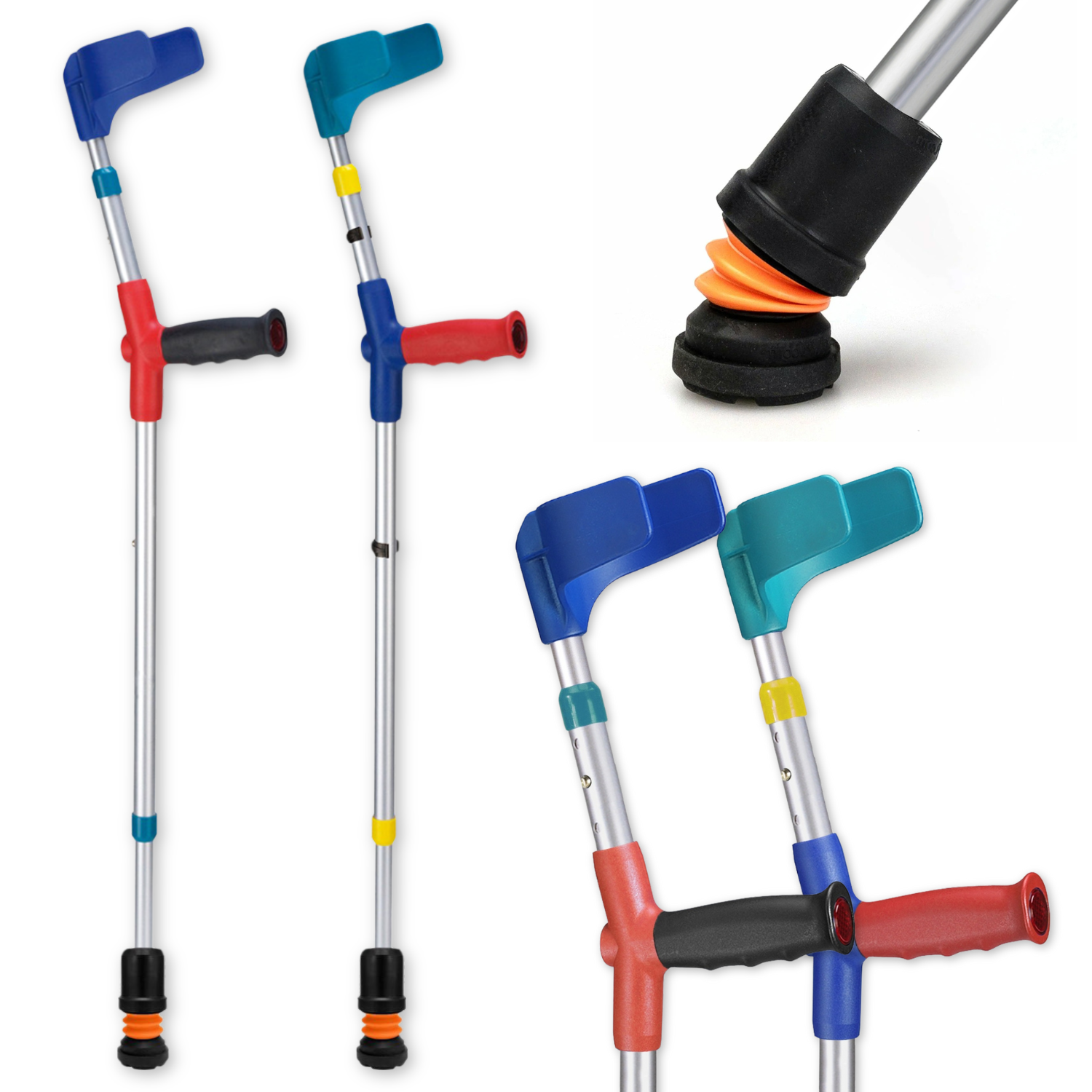 View Flexyfoot Shock Absorbing Soft Grip Double Adjustable Junior Crutches Single Black information