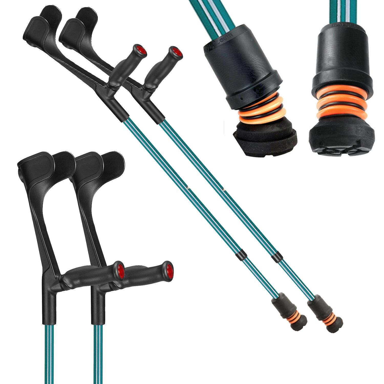 View Flexyfoot Comfort Grip Shock Absorbing Open Cuff Crutches Turquoise Pair information