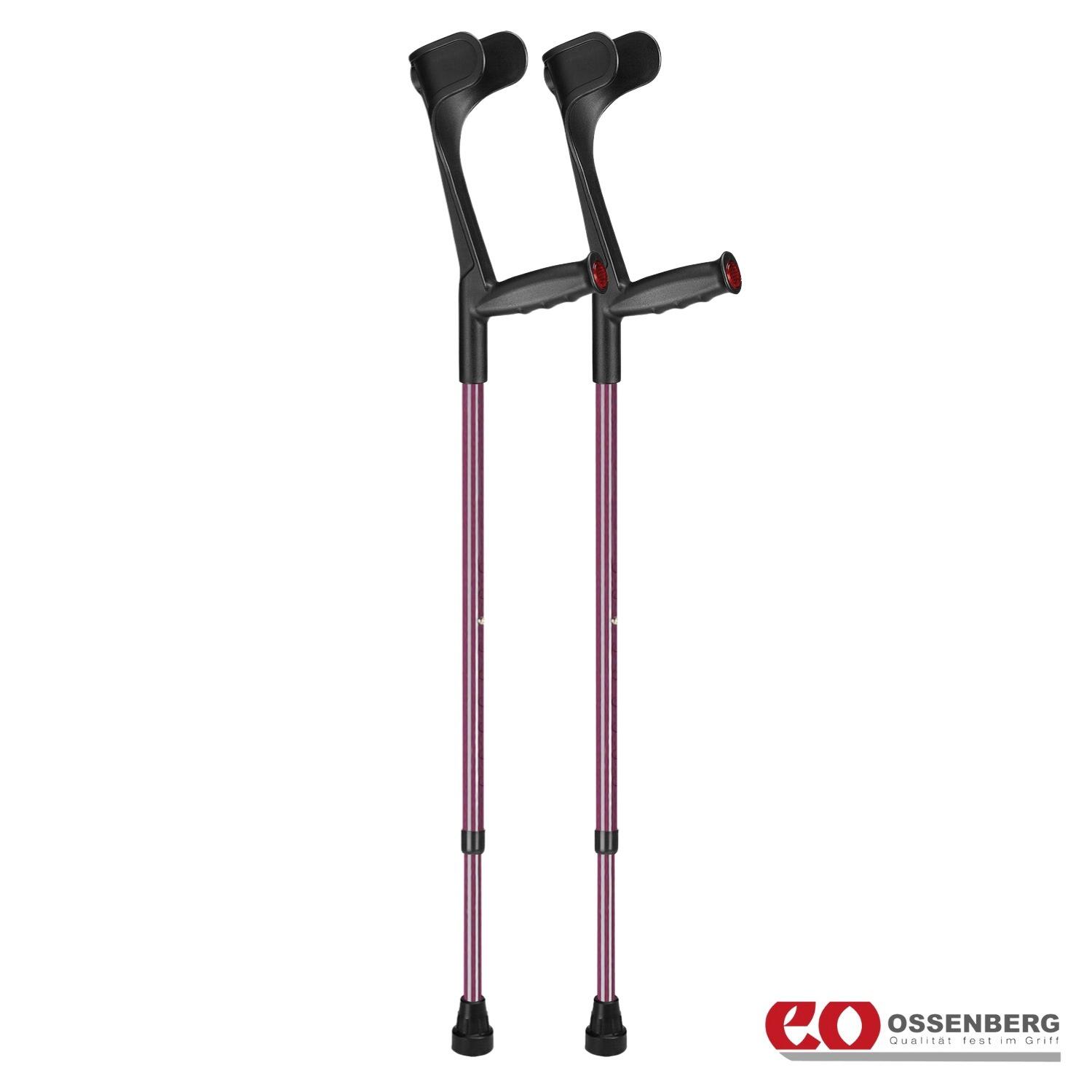 View Ossenberg Ergonomic Soft Grip Open Cuff Crutches Aubergine information