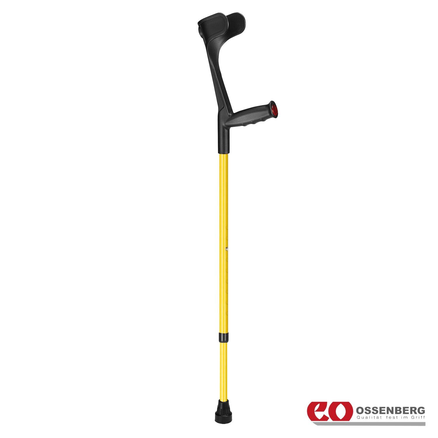 View Ossenberg Ergonomic Soft Grip Open Cuff Crutch Yellow information