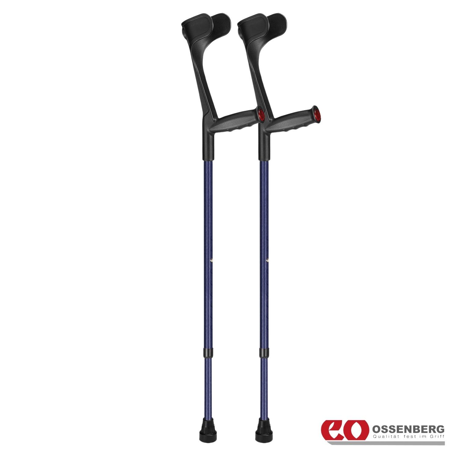 View Ossenberg Ergonomic Soft Grip Open Cuff Crutches Blue information