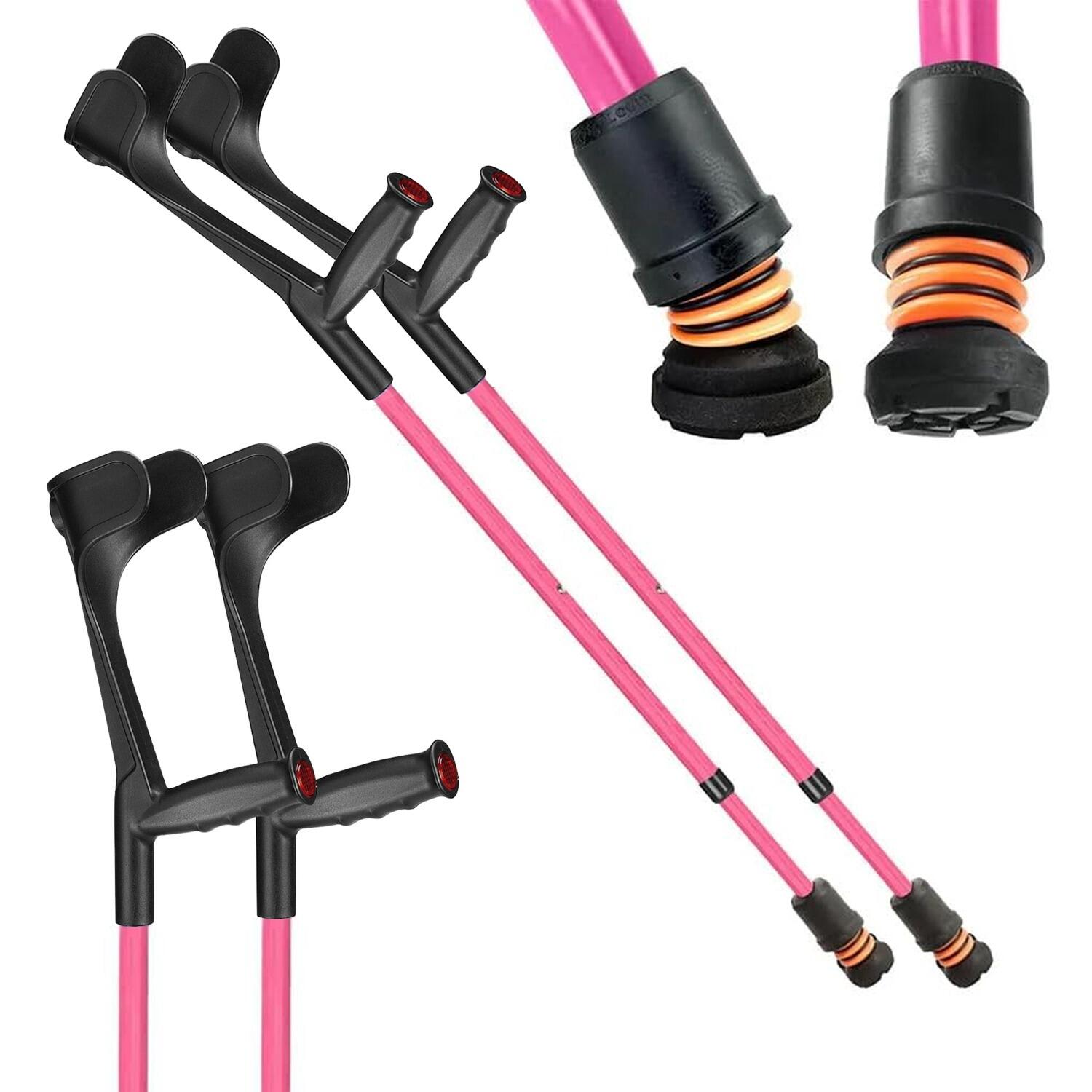 View Flexyfoot Soft Grip Shock Absorbing Open Cuff Crutches Pink information