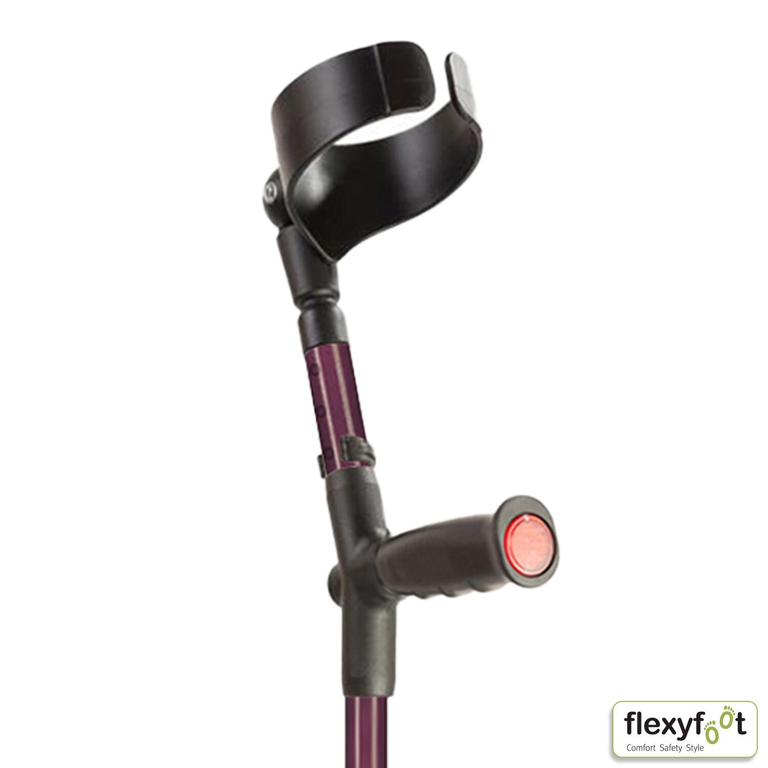 Flexyfoot Soft Grip Shock Absorbing Crutch - Blackberry - cuff and Handle