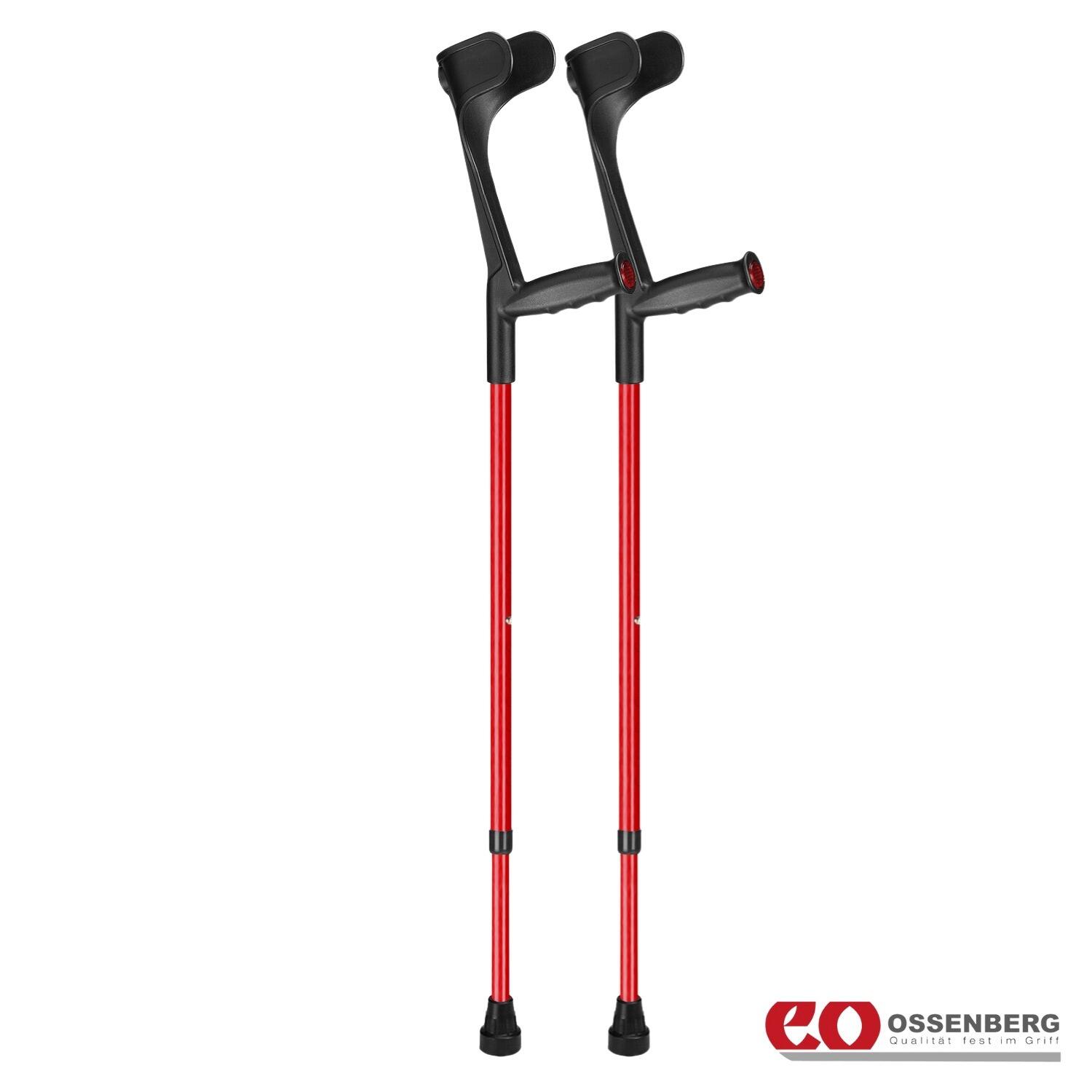 View Ossenberg Ergonomic Soft Grip Open Cuff Crutches Red information