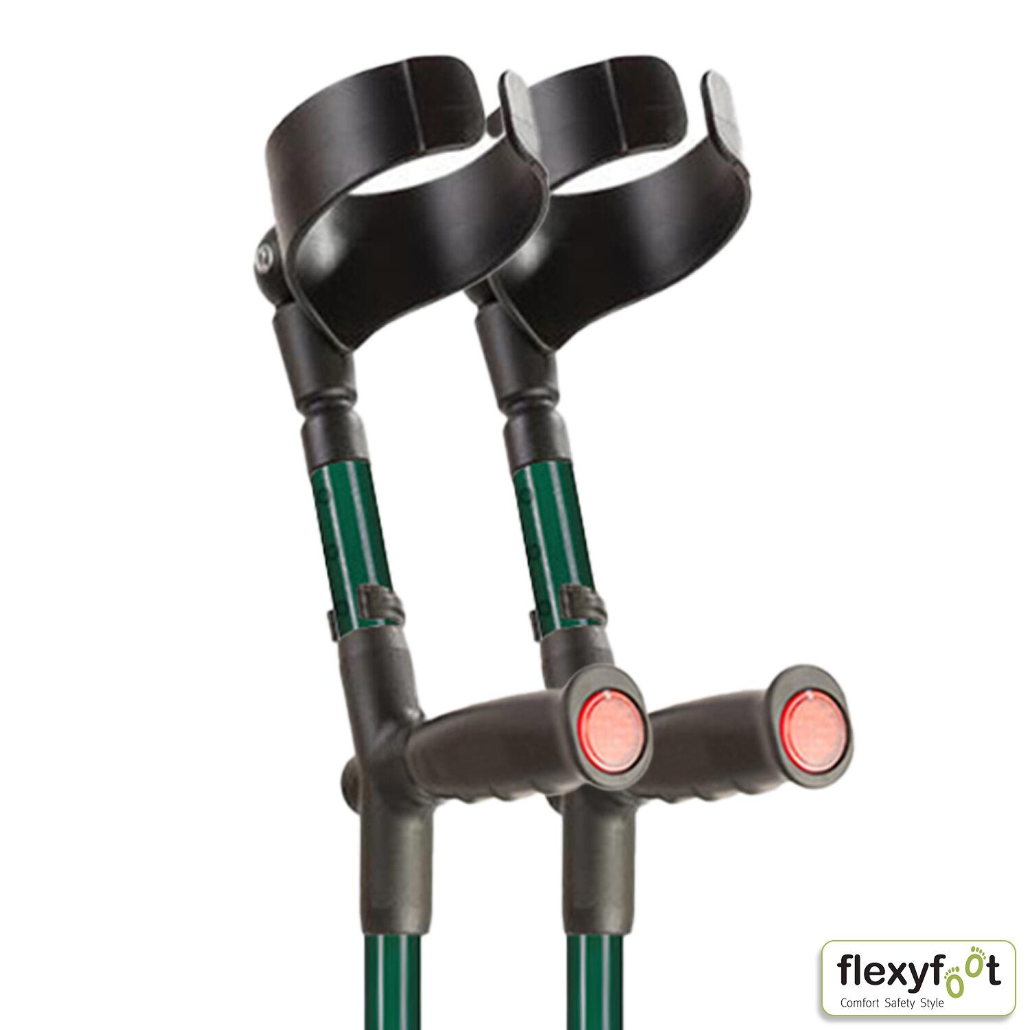 Flexyfoot Soft Grip Shock Absorbing Crutches - British Racing Green - Closed Cuff