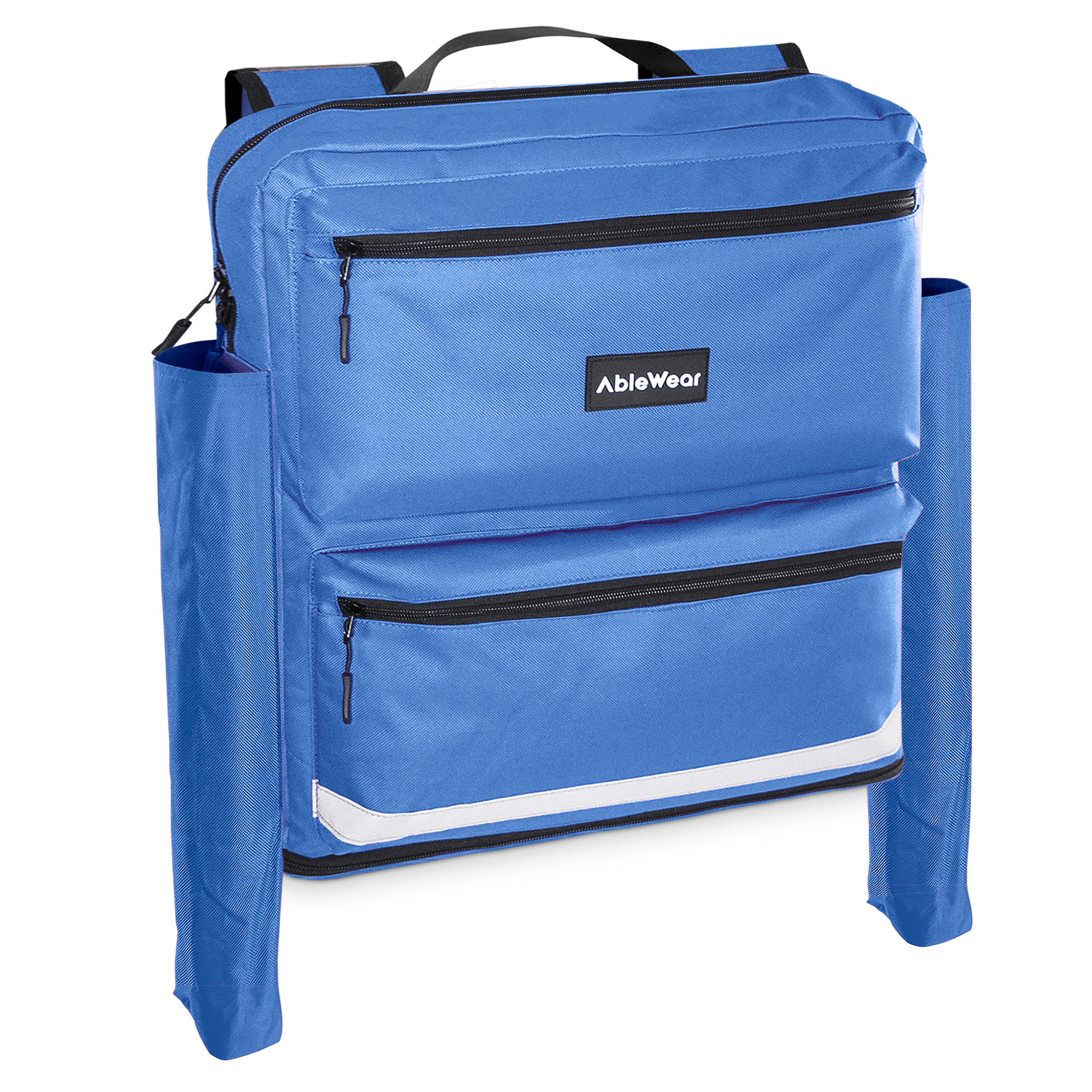 View AbleWear Mobility Scooter Bag with Crutch Pockets Blue information