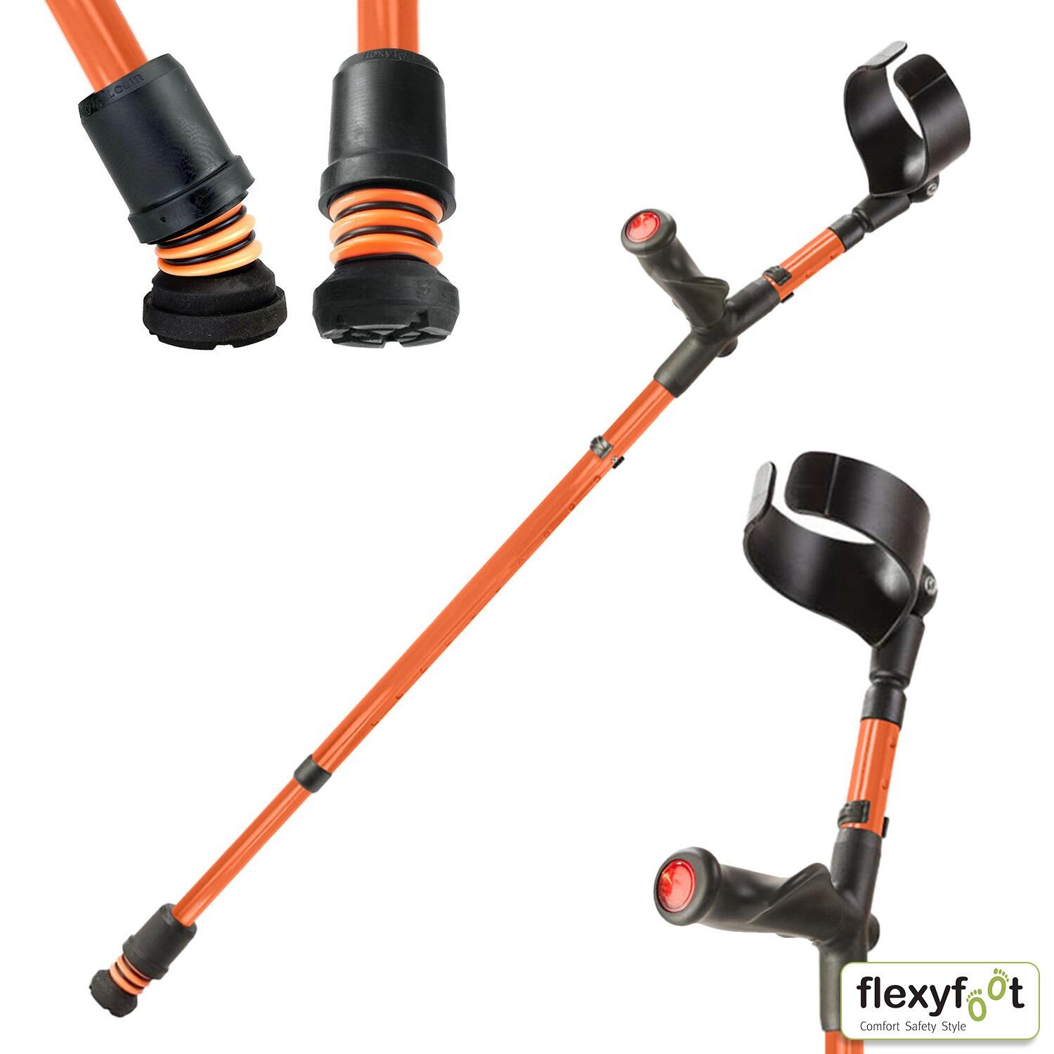 View Flexyfoot Comfort Grip Shock Absorbing Crutch Orange Right Hand information