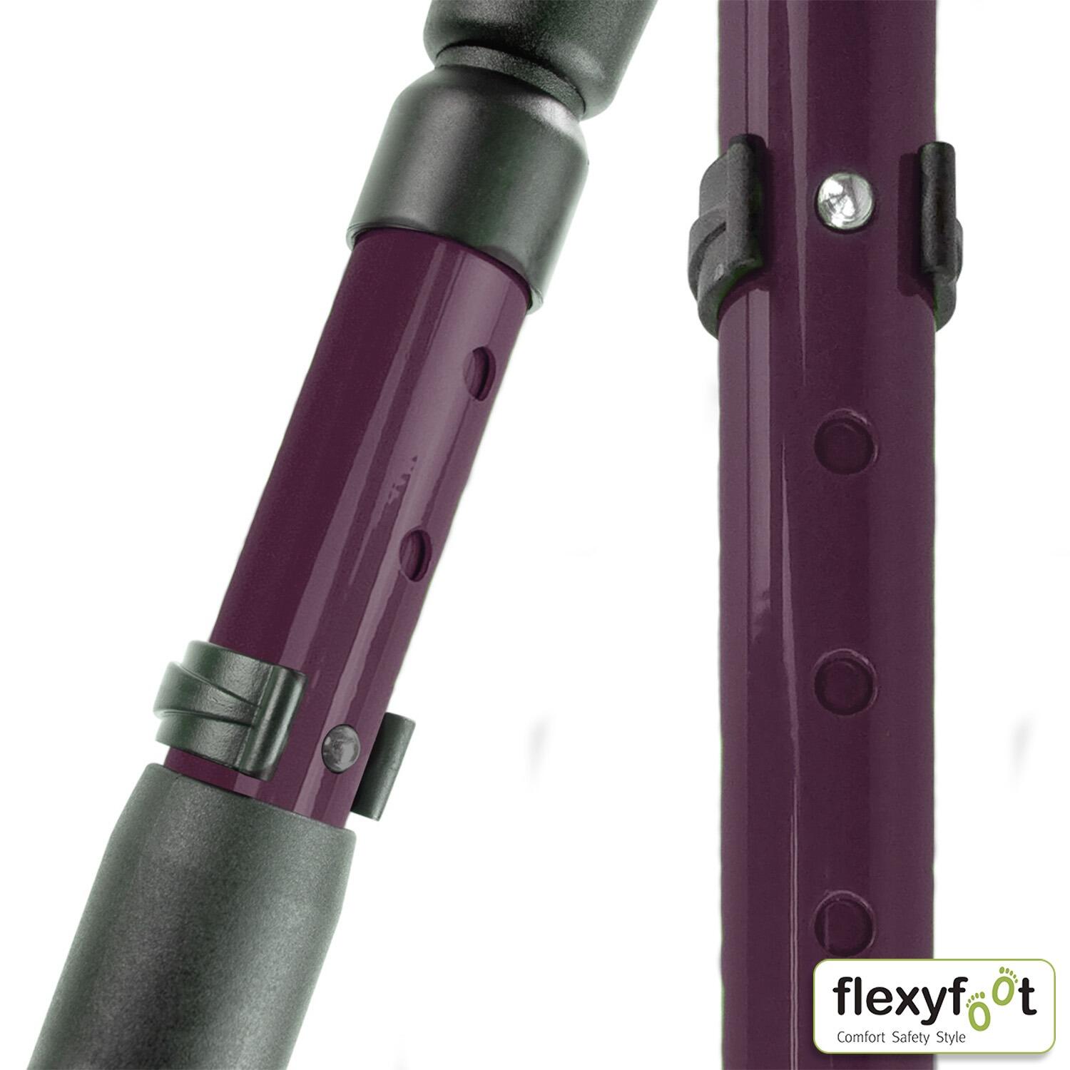 Flexyfoot Soft Grip Shock Absorbing Crutch - Blackberry - Adjustments