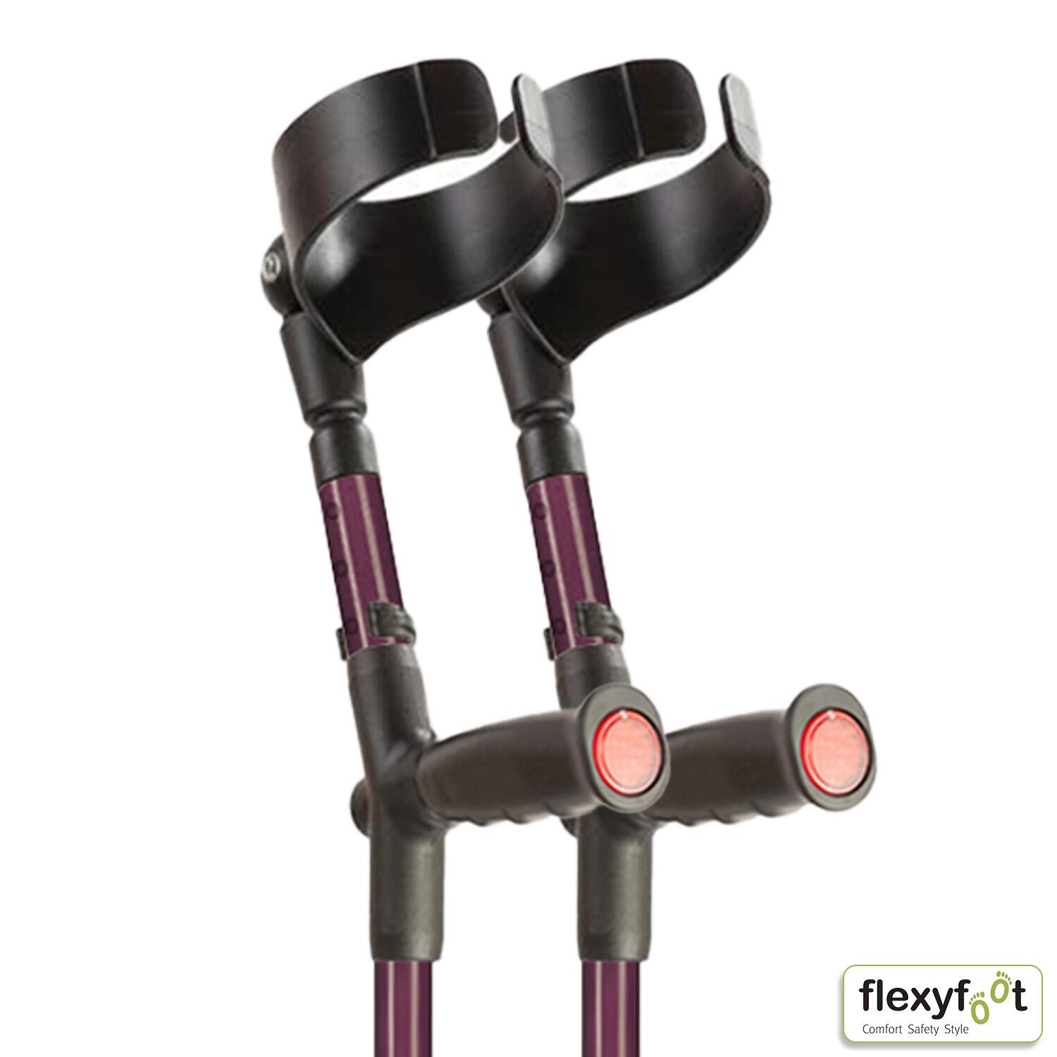 Flexyfoot Soft Grip Shock Absorbing Crutches - Blackberry - Closed Cuff and Handle