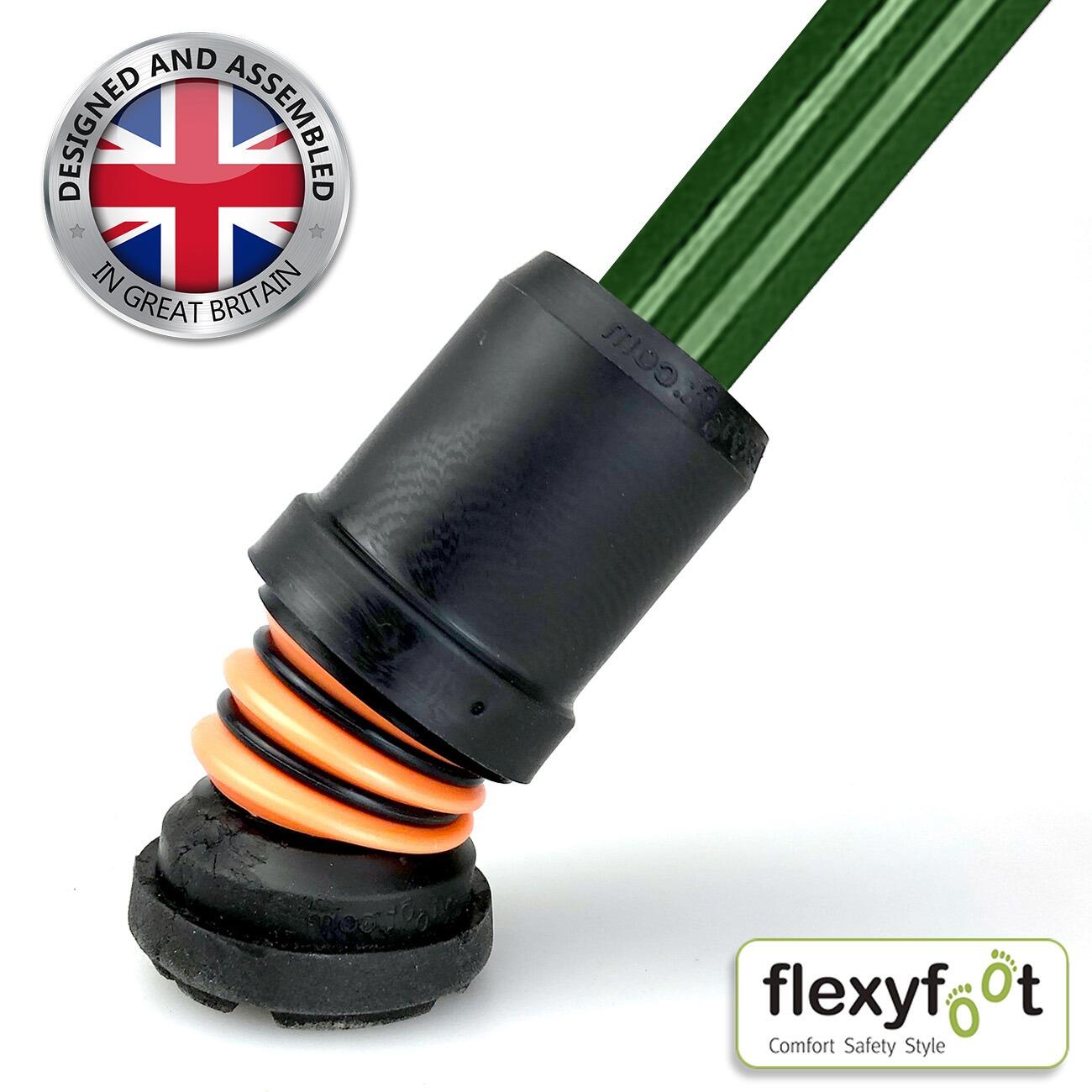 Flexyfoot Soft Grip Shock Absorbing Crutch - British Racing Green - Flex