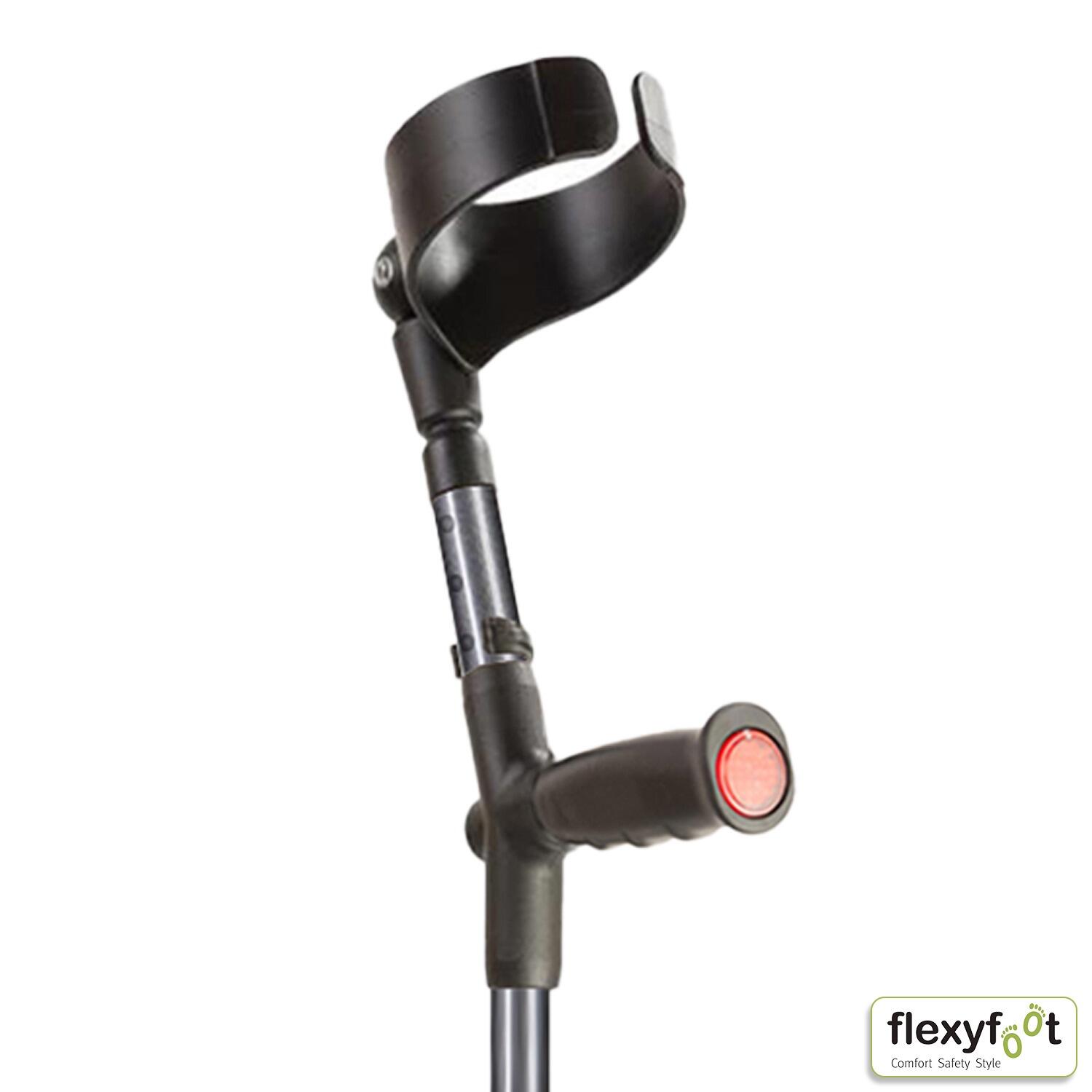 Flexyfoot Soft Grip Shock Absorbing Crutch - Grey - Handle and Cuff