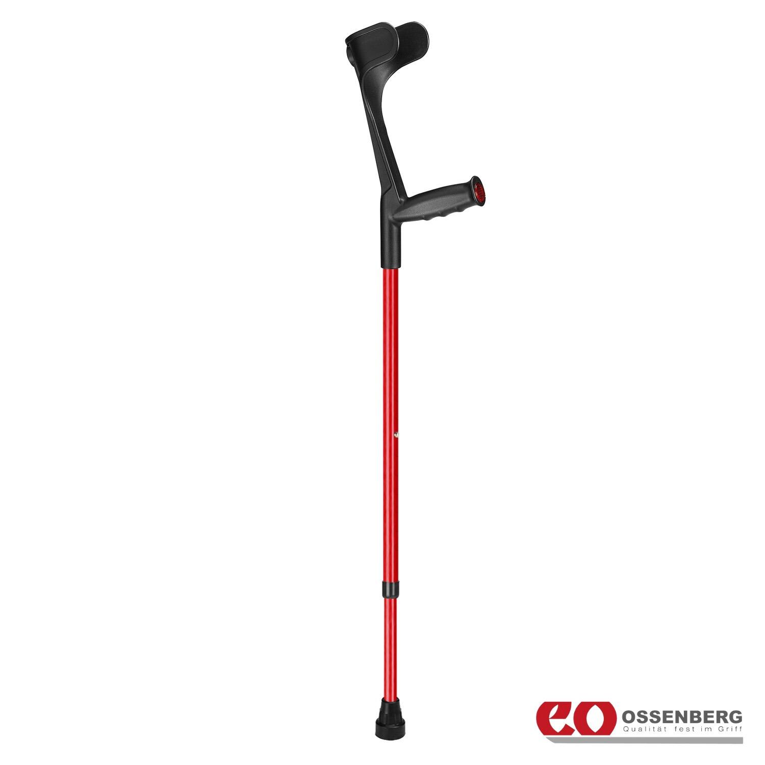 View Ossenberg Ergonomic Soft Grip Open Cuff Crutch Red information