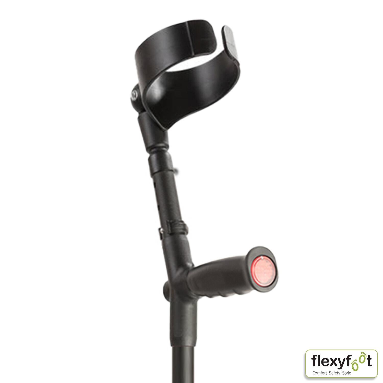 Flexyfoot Soft Grip Shock Absorbing Crutch - Textured Black - Handle and Cuff