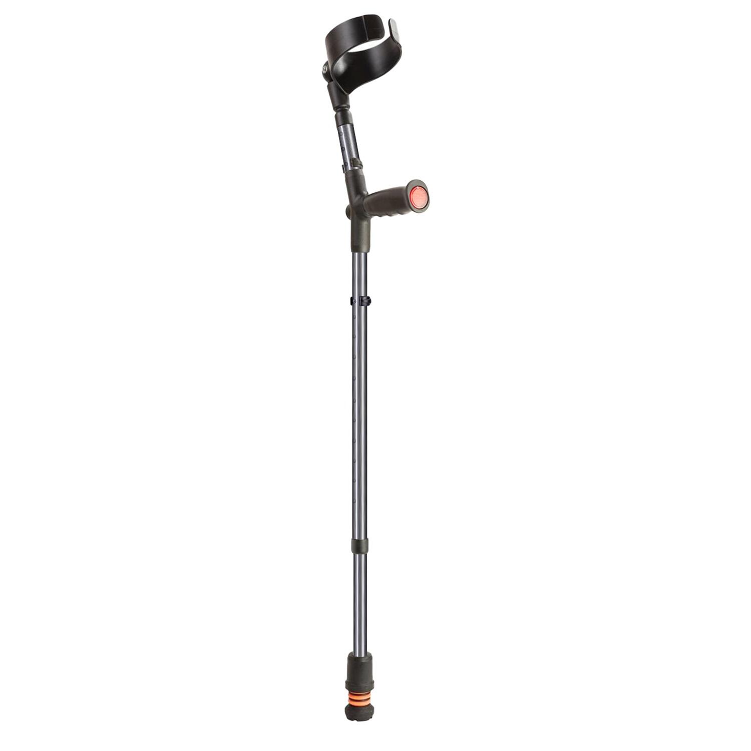 Flexyfoot Soft Grip Shock Absorbing Crutch - Grey - Full Crutch