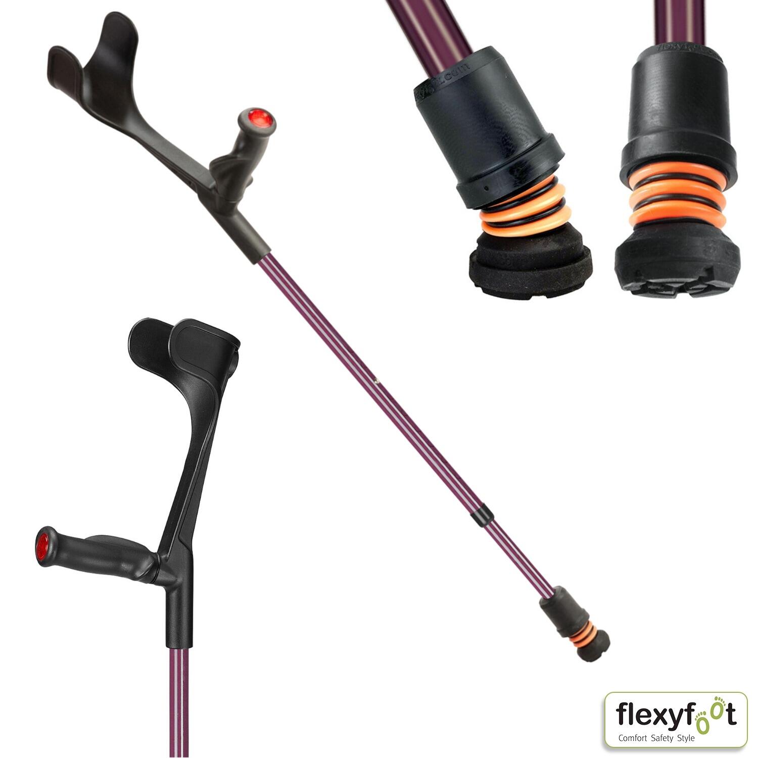 View Flexyfoot Comfort Grip Shock Absorbing Open Cuff Crutch Blackberry Left Hand information