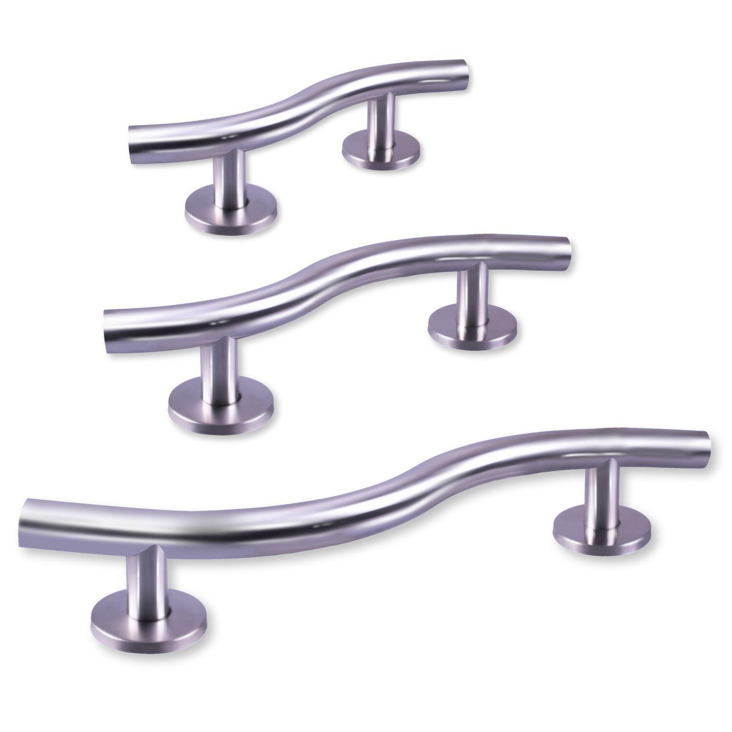 View Curved Polished Stainless Steel Grab Rail 480mm information