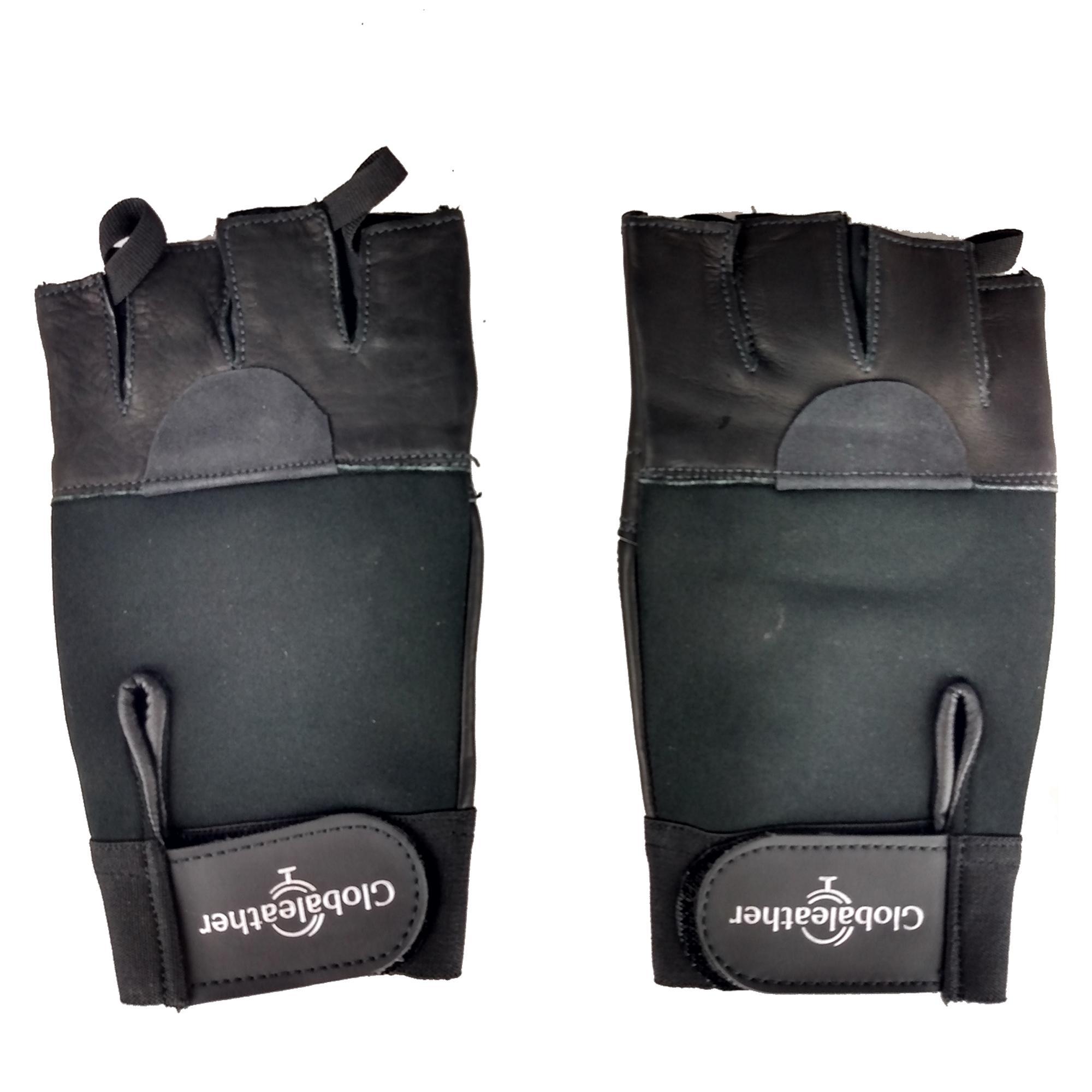 Classic Fingerless Wheelchair Gloves Brown Flat Back