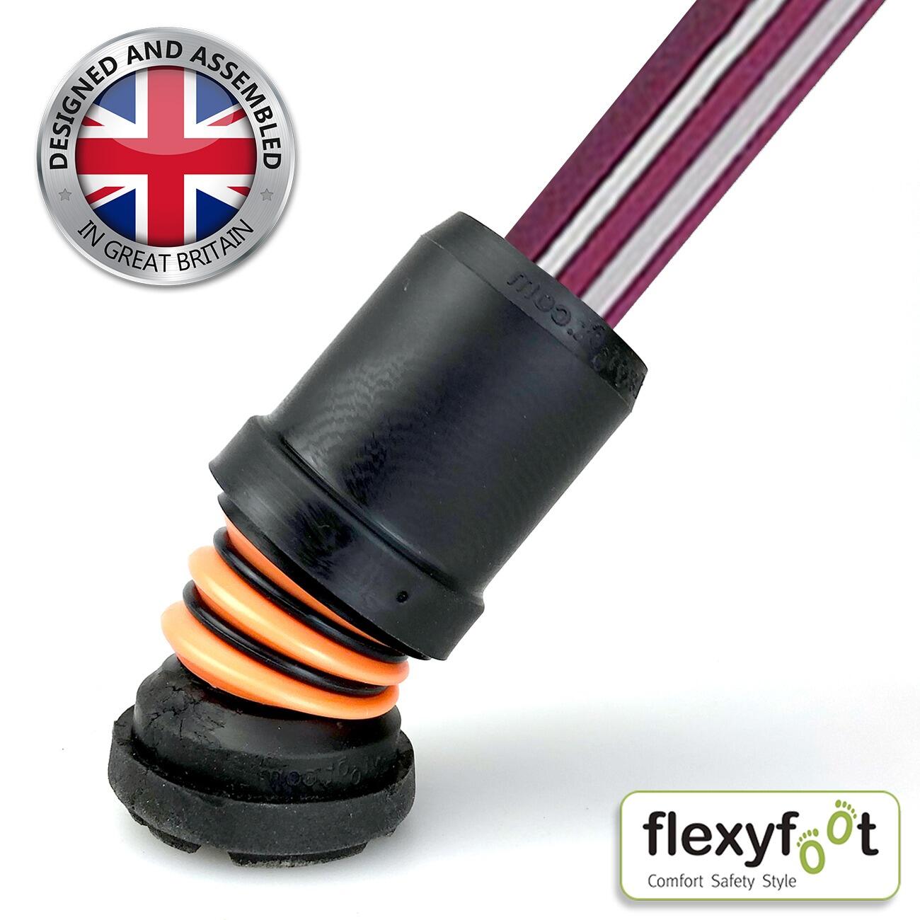 Flexyfoot Soft Grip Shock Absorbing Crutches - Blackberry - Flexing